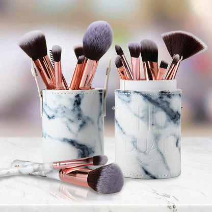 Professionelles Make-up Pinselset 16 Stück Marmor-Optik Schminkpinsel