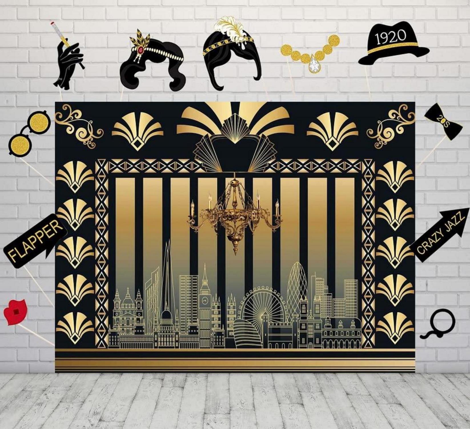 1920er The Great Gatsby Party Fotografie Hintergrund Kit 6x4FT