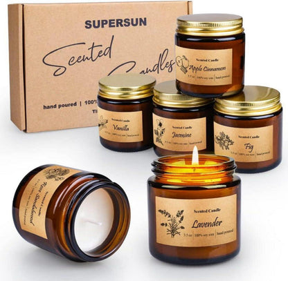 Duftkerzen Geschenkset für Frauen 6er Pack Sojawachskerzen im Glas