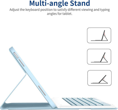 QWERTZ Tastatur Hülle für iPad 10 Gen 10.9 Zoll 2022 Blau