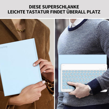 QWERTZ Tastatur Hülle für iPad 10 Gen 10.9 Zoll 2022 Blau