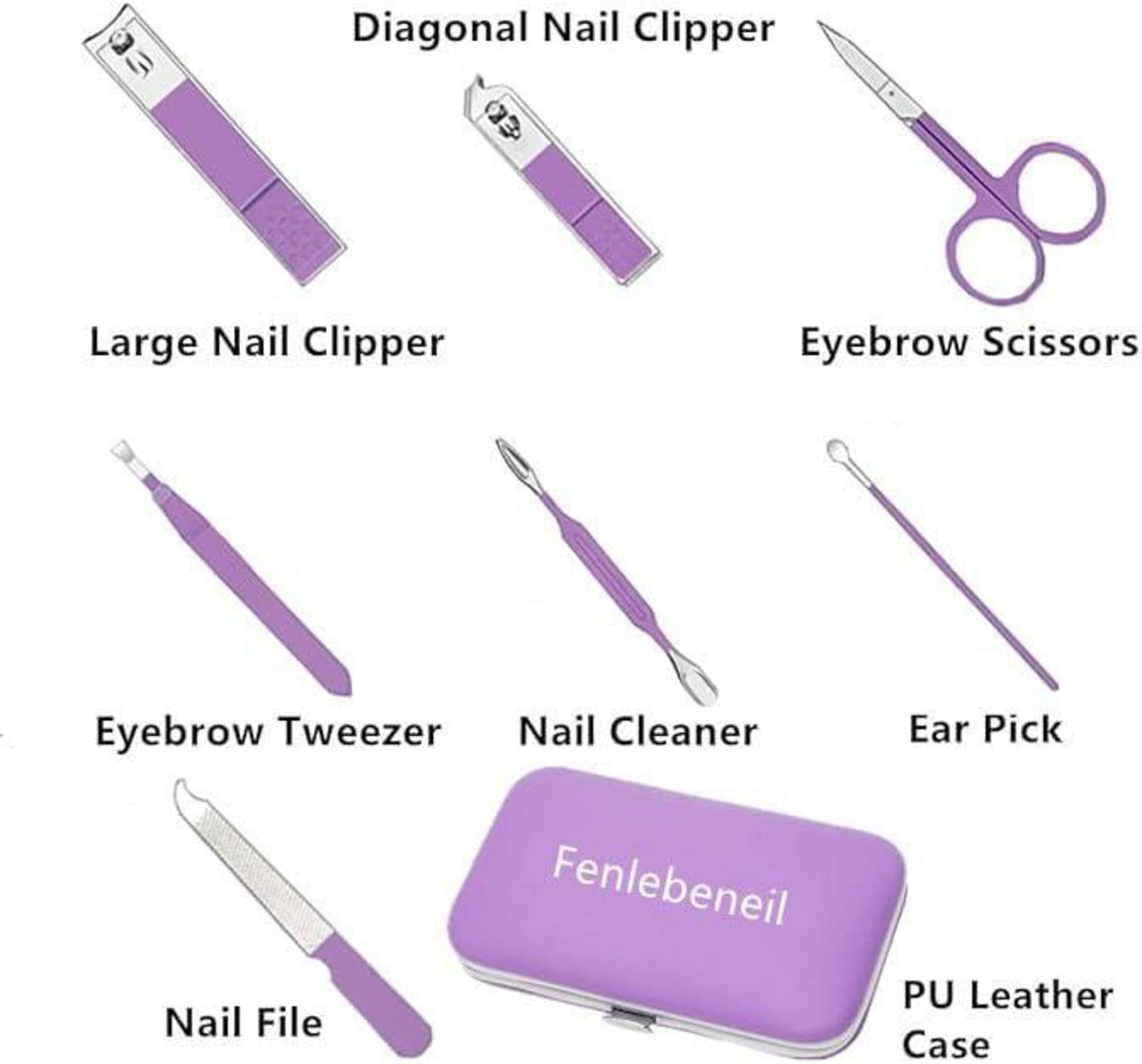 8-teiliges Maniküre Set Damen - Tragbar Nagelknipser Set