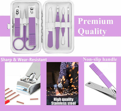Maniküre Set 8-teilig Frauen Nagelknipser Pediküre Reise-Set Beauty Nagelpflege Kit