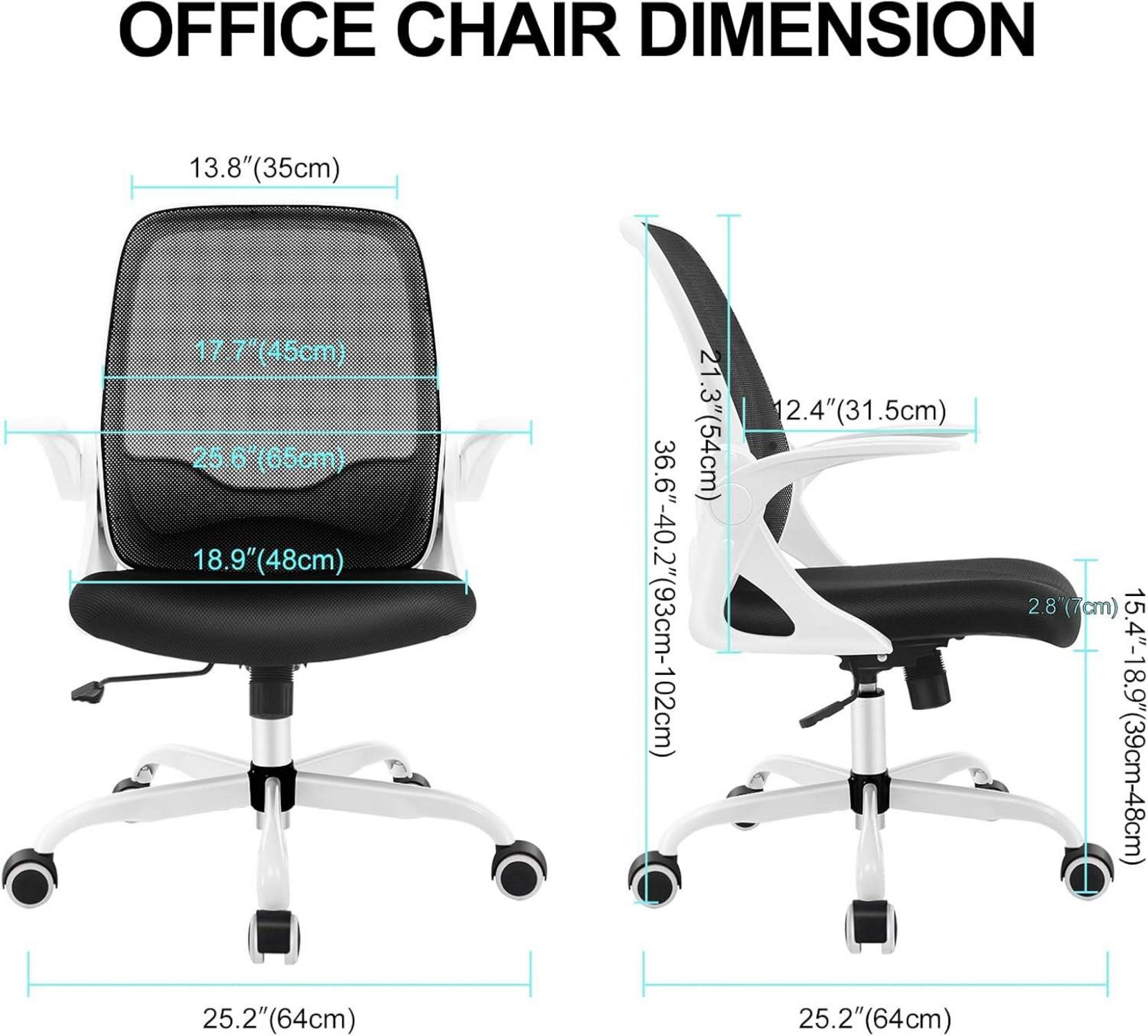 Ergonomischer Bürostuhl mit klappbaren Armlehnen