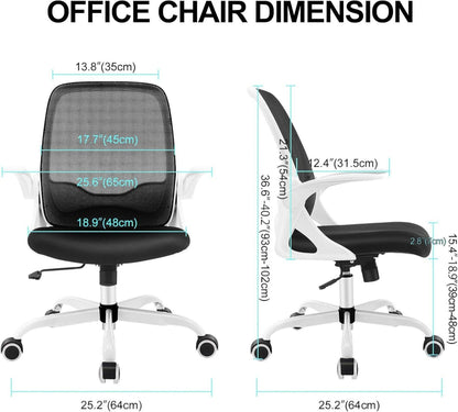 Ergonomischer Bürostuhl mit klappbaren Armlehnen