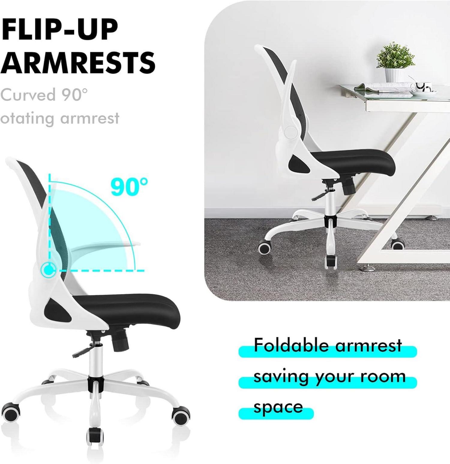 Ergonomischer Mesh Bürostuhl mit klappbaren Armlehnen