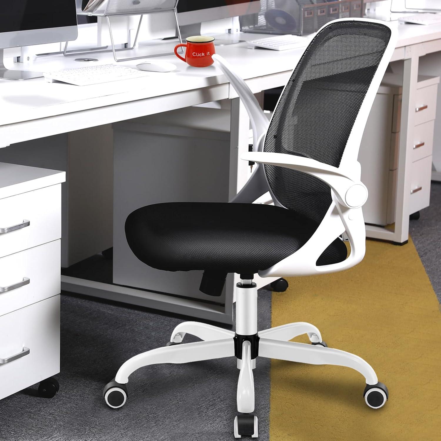 Bürostuhl Ergonomisch mit klappbaren Armlehnen, Mesh Stuhl
