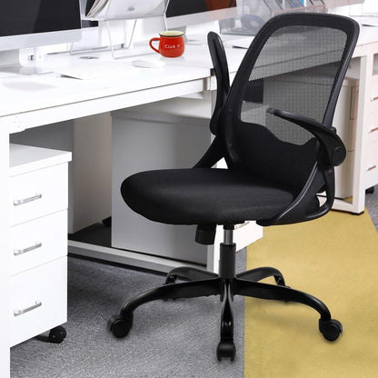 Ergonomischer Bürostuhl mit klappbaren Armlehnen und Mesh-Rückenstütze