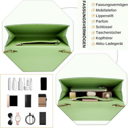 Damen Clutch Envelope Abendtasche Mode Elegant Kettentasche Handtasche