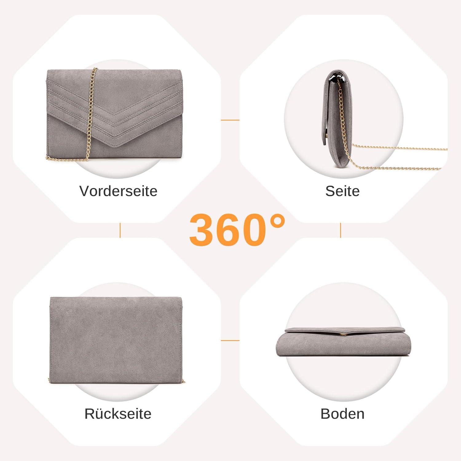 Damen Clutch Envelope Abendtasche Elegant Kettentasche Mode