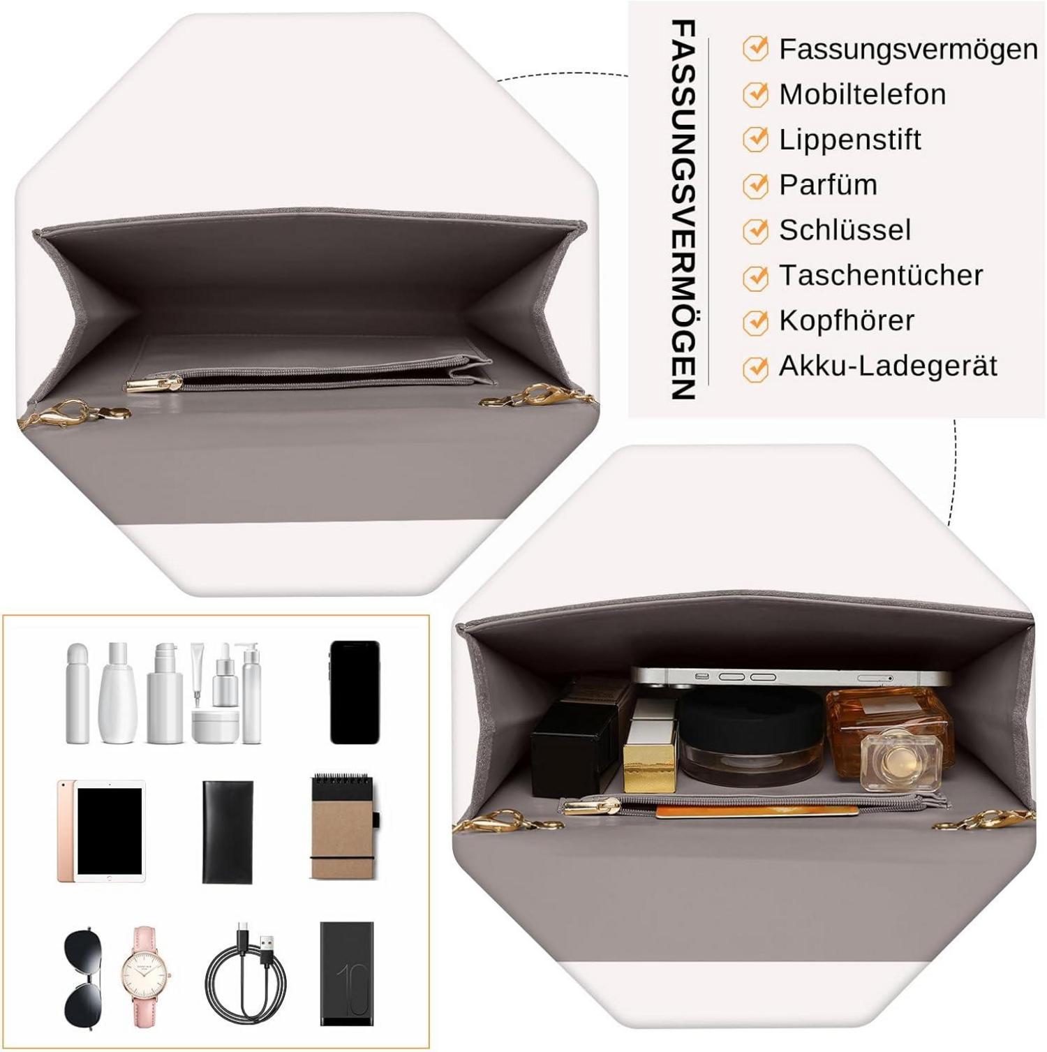 Damen Clutch Envelope Abendtasche Elegant Kettentasche Hochzeit