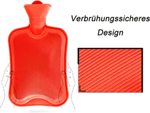 Wärmflasche 2L ohne Bezug Naturkautschuk Große Öffnung Rot