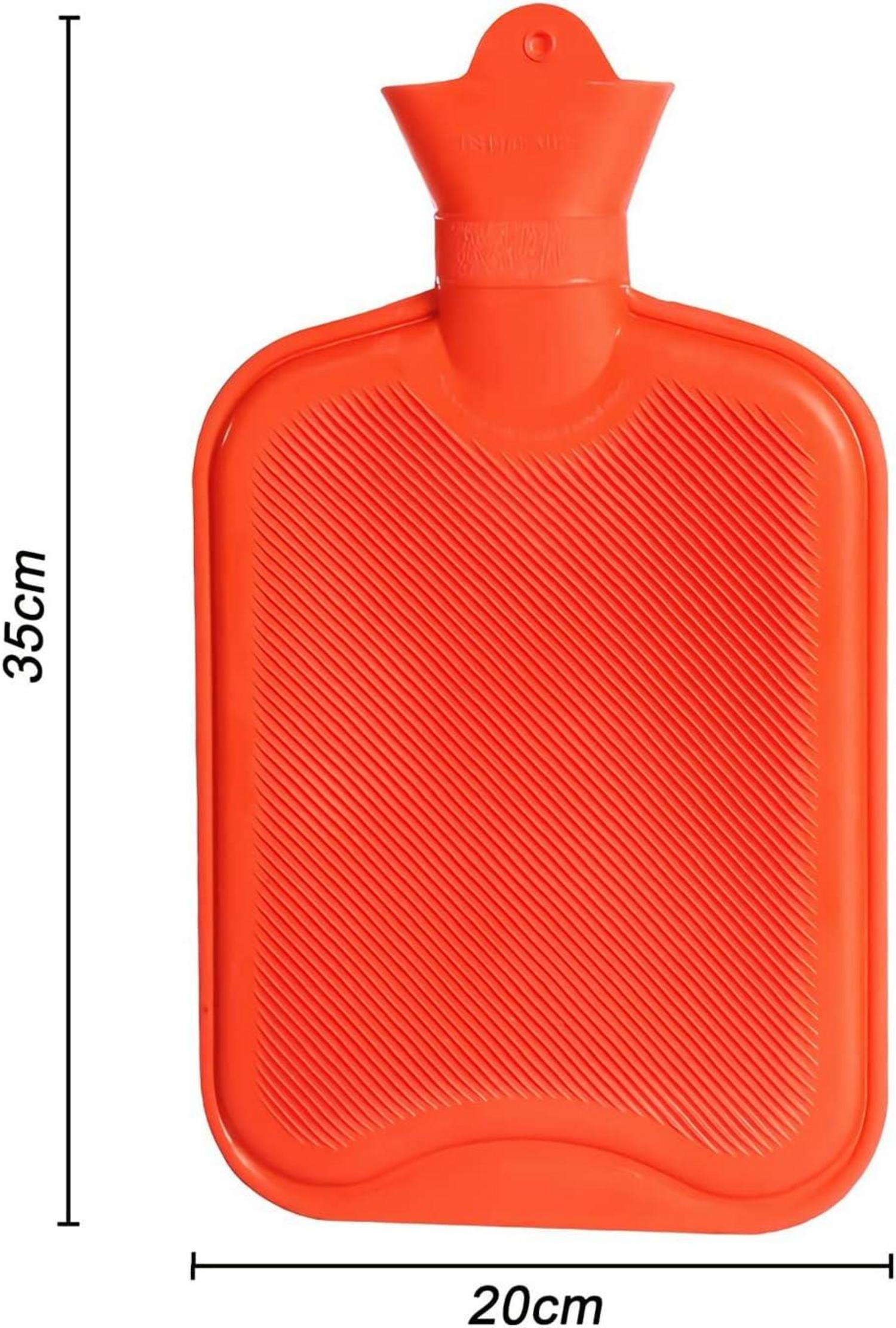 ROIMOE Wärmflasche 2L Bettflasche Naturkautschuk ohne Bezug - Rot
