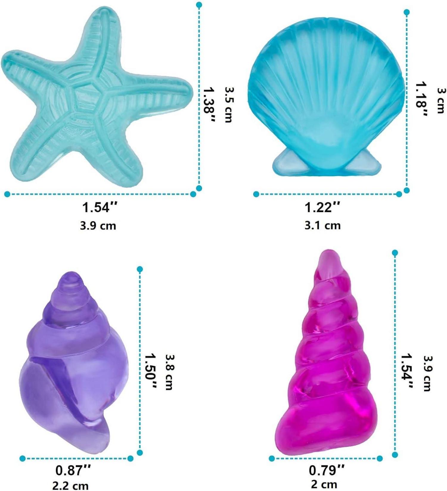 Bunte Acryl Muschel Seestern Meerestiere 500g 95 Stück