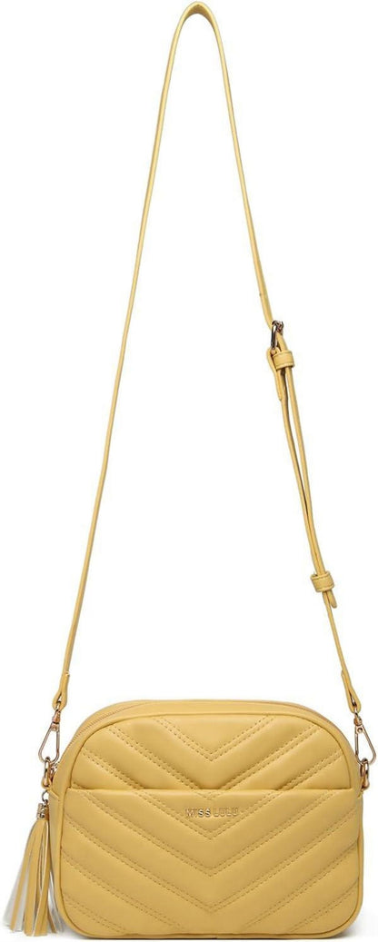 Umhängetasche Damen Crossbody Handtasche Klein Quaste Goldene Hardware