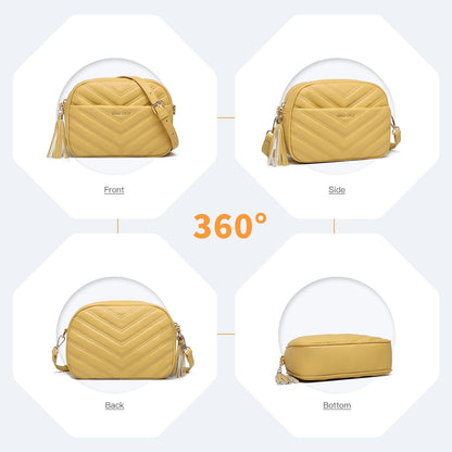 Umhängetasche Damen Crossbody Bag Quaste Dekoration Goldene Hardware