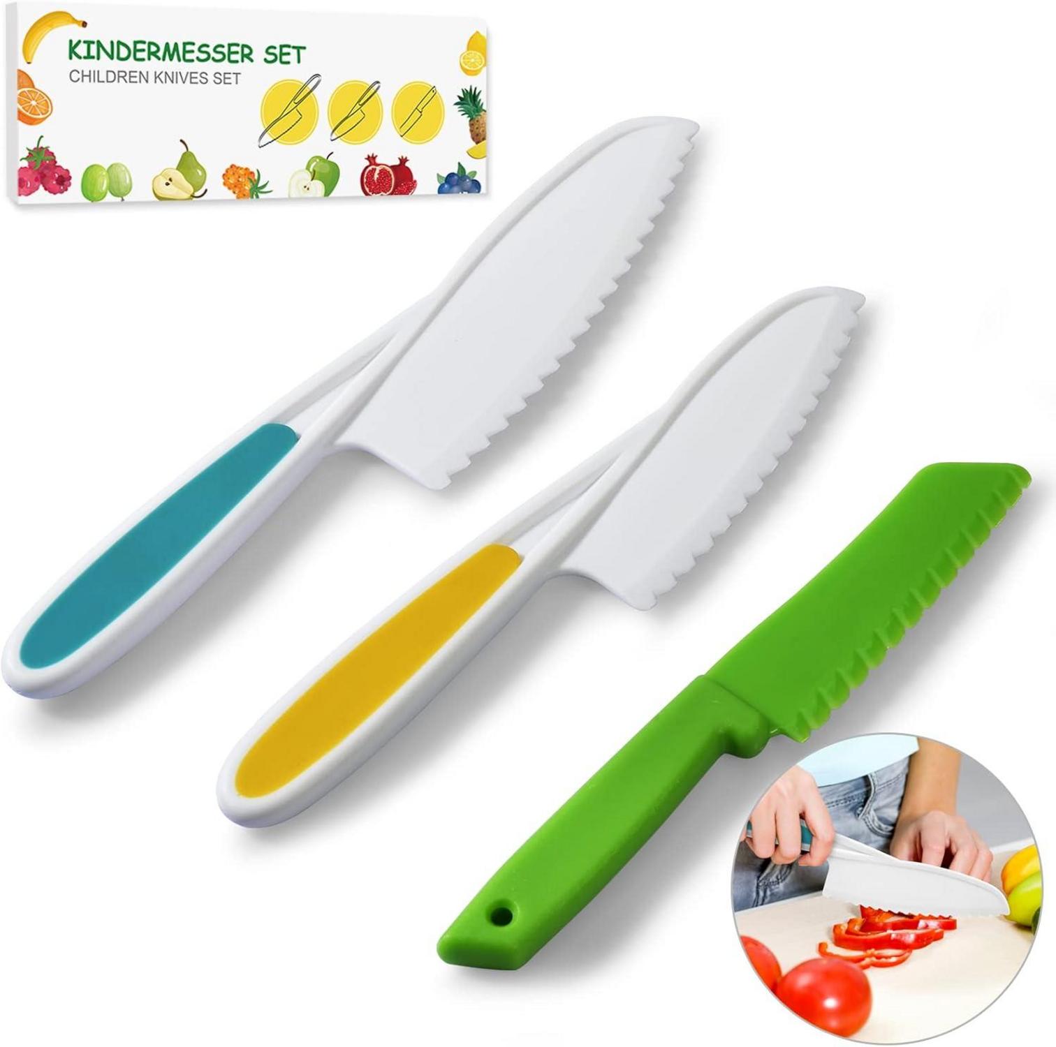 Kindermesser Set 3-teilig Sicherheit für Kinder Obst Gemüse Schneiden