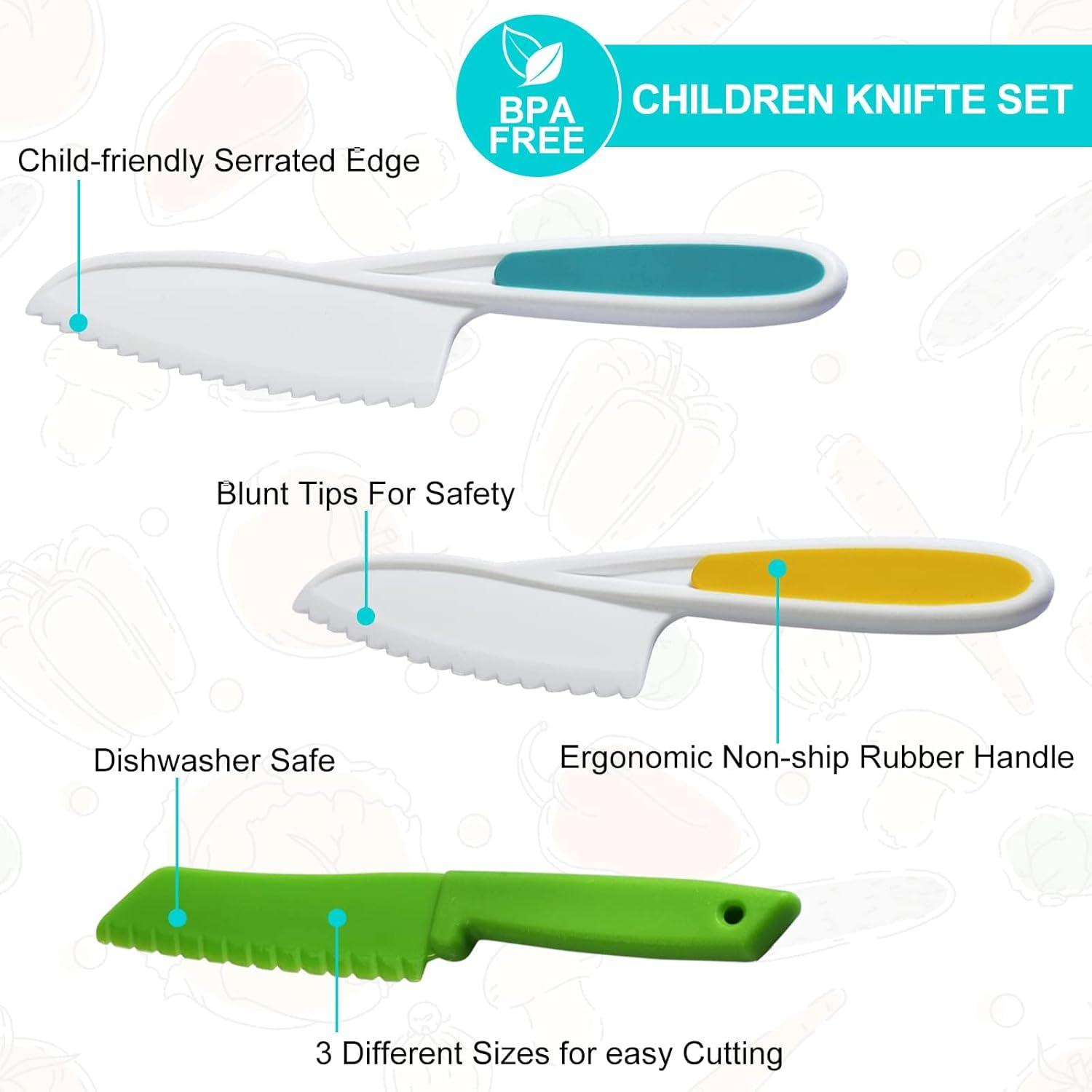 Kindermesser Set 3-teilig Sicherheit für Kinder Obst Gemüse Schneiden