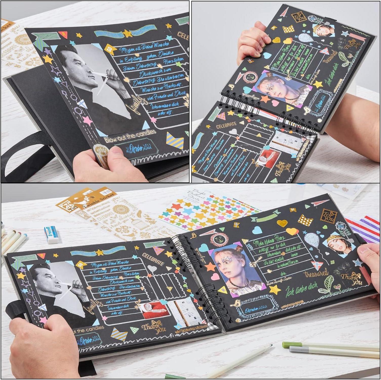 Fotoalbum zum Selbstgestalten DIY Fotobuch 80 Seiten grün neu