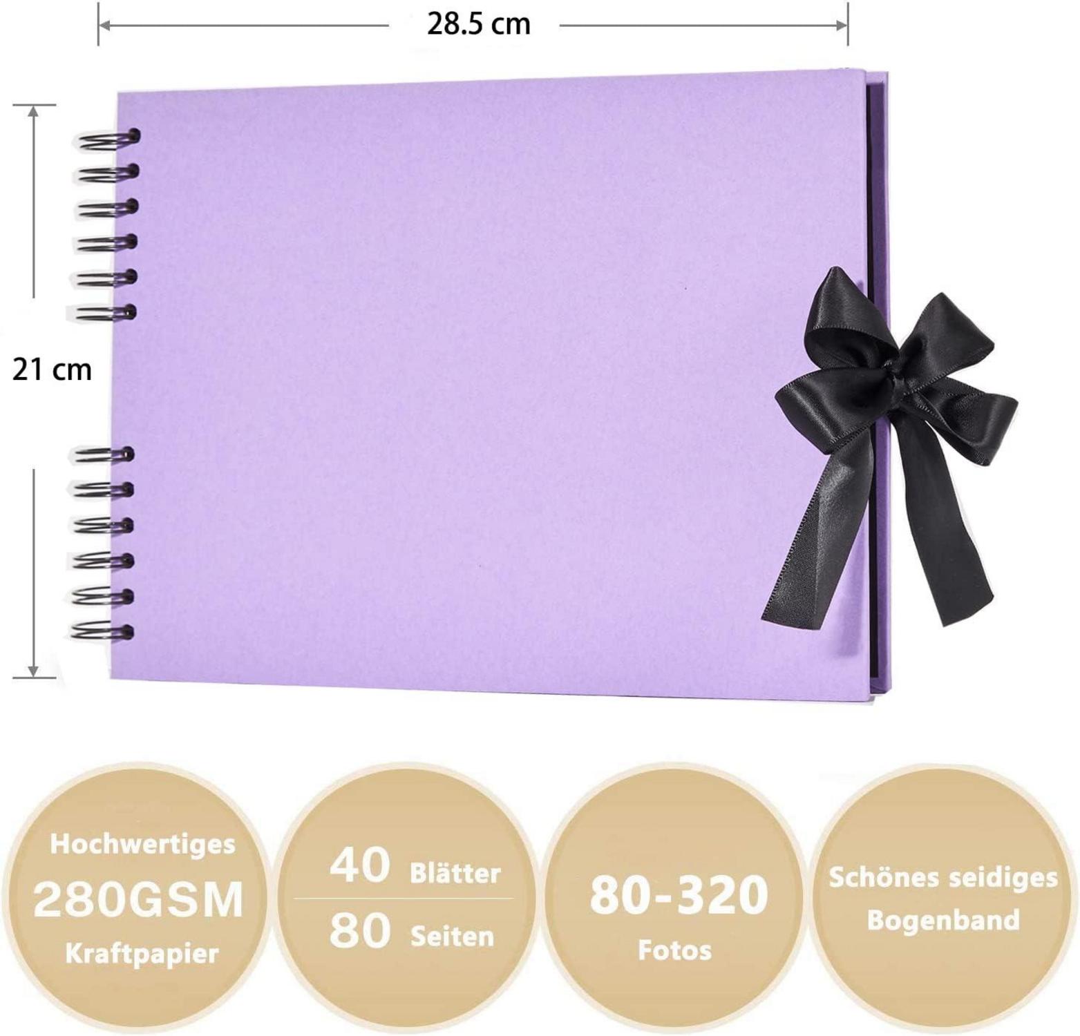 Fotoalbum zum Selbstgestalten lila 80 Seiten DIY Fotobuch