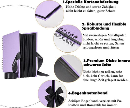 Fotoalbum lila zum Selbstgestalten DIY Fotobuch 80 Seiten Abschluss Geschenk Birthday Wedding Valentine's Gift