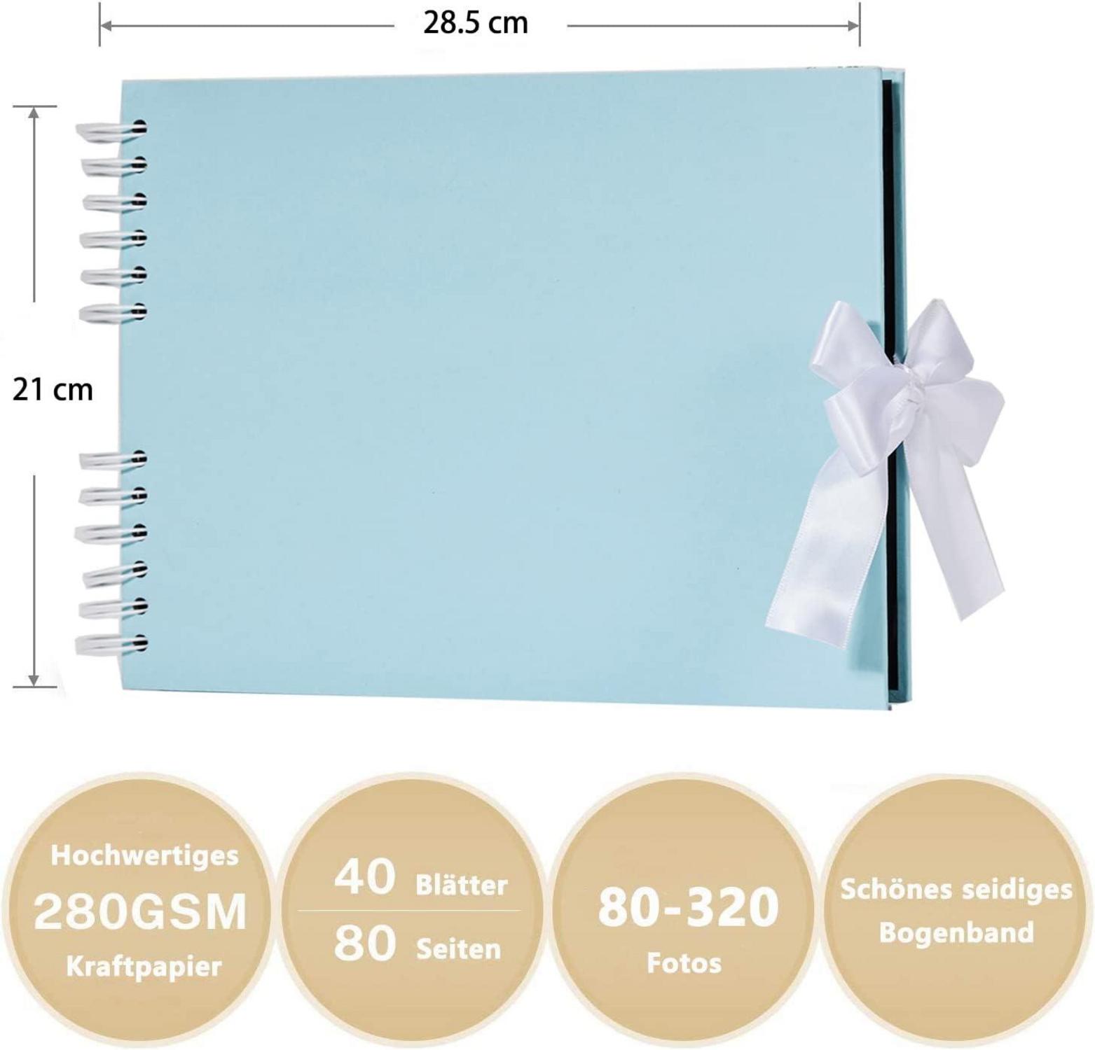 Fotoalbum zum Selbstgestalten DIY mit 80 Seiten azur-blau