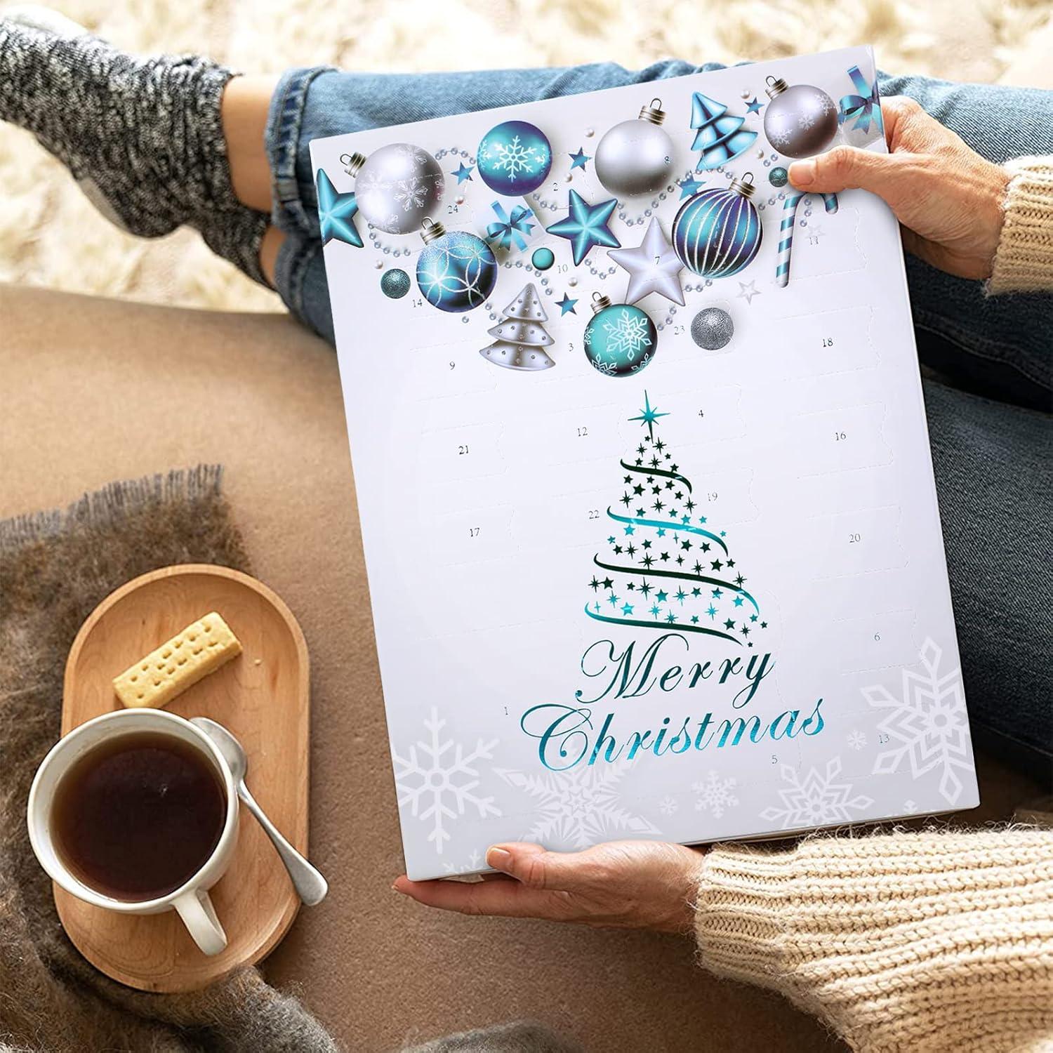 MJARTORIA Adventskalender Schmuck Mädchen 2024 Teenager 24 Überraschungen Hellblau