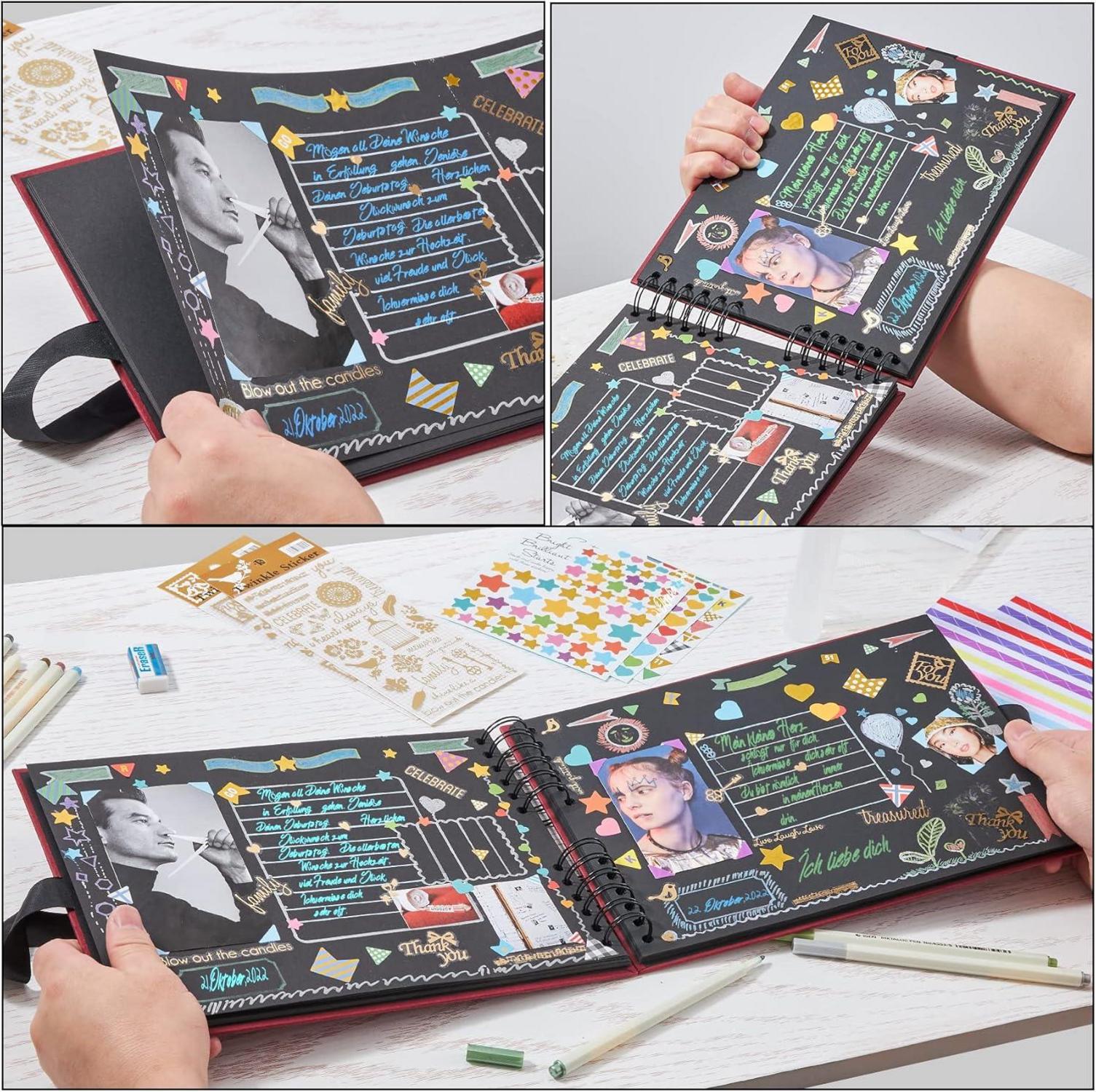 KASZOO Fotoalbum zum Selbstgestalten DIY Fotobuch 80 Seiten Bordeaux