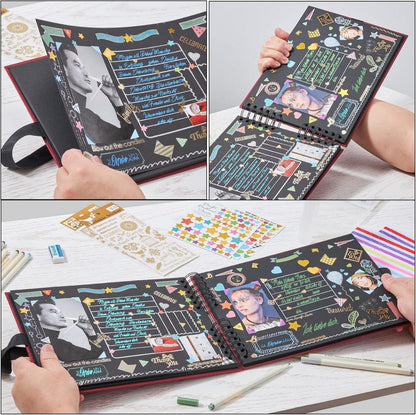 KASZOO Fotoalbum zum Selbstgestalten DIY Fotobuch 80 Seiten Bordeaux