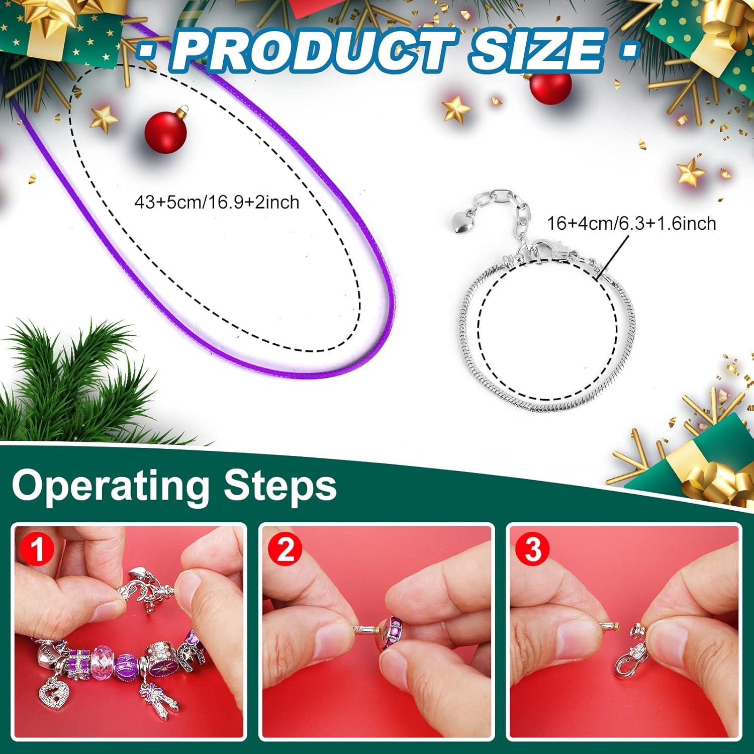 MJARTORIA Adventskalender Mädchen 24 DIY Schmuck Überraschungen Lila