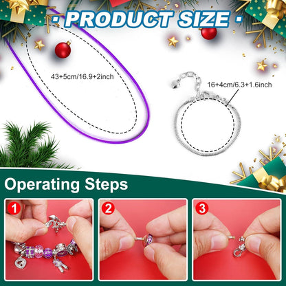 MJARTORIA Adventskalender Mädchen 24 DIY Schmuck Überraschungen Lila