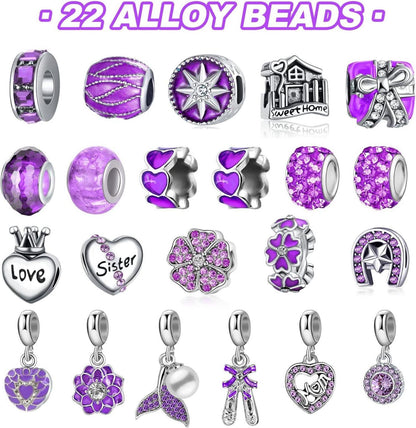 Adventskalender Mädchen 2024 Weihnachten 24 Überraschungen DIY Schmuck Set Lila