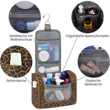 Große Kulturtasche zum Aufhängen, brauner Leopard