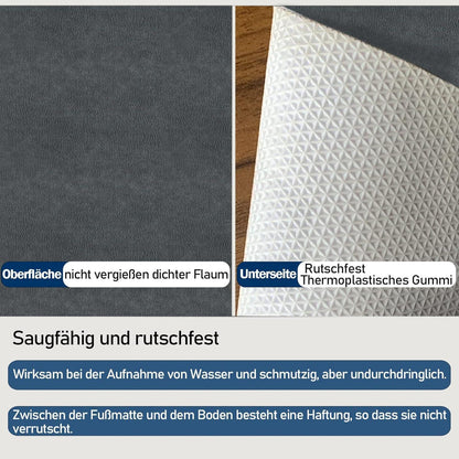 DFIONC Fußmatte innen 90x200cm waschbar Dunkelgrau