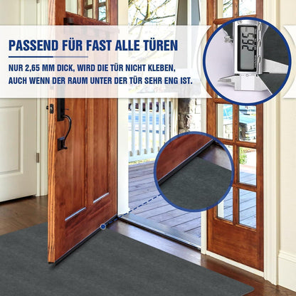 DFIONC Fußmatte innen 90x200cm waschbar Dunkelgrau