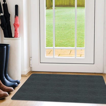 DFIONC Fußmatte innen 90x200cm waschbar Dunkelgrau
