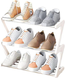Kleines Schuhregal 3-stöckig Organizer Aufbewahrung Flur White