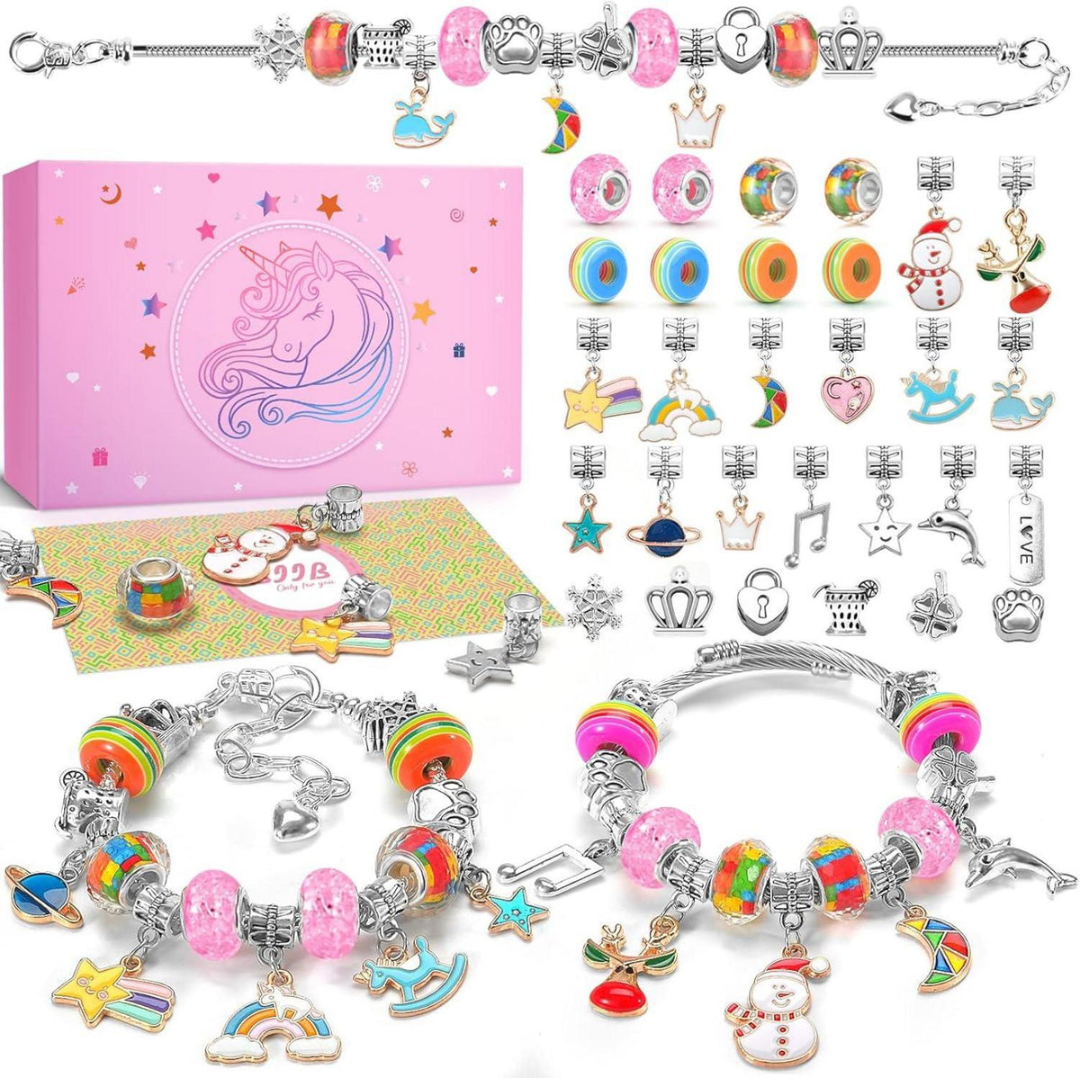 Armband Bastelset Mädchen Schmuck DIY, Perlen Weihnachtsgeschenk 5-12