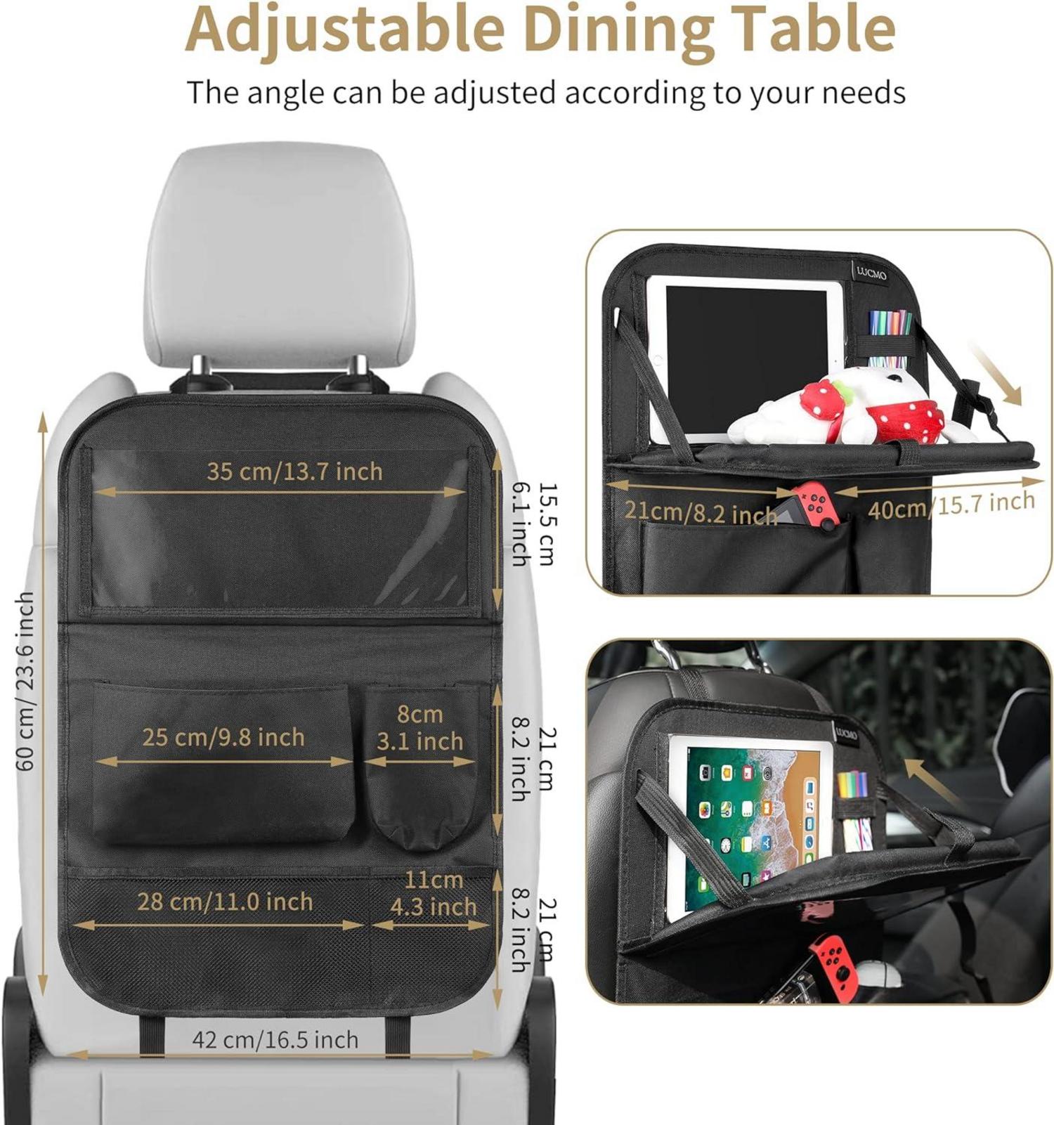 Auto Rückenlehnenschutz Organizer Tabletfach Schwarz multifunktional wasserfest