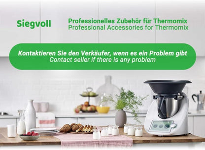 Siegvoll Gleitbrett Thermomix TM6 TM5 Acryl Weiß rutschfeste Puffer & Teflon