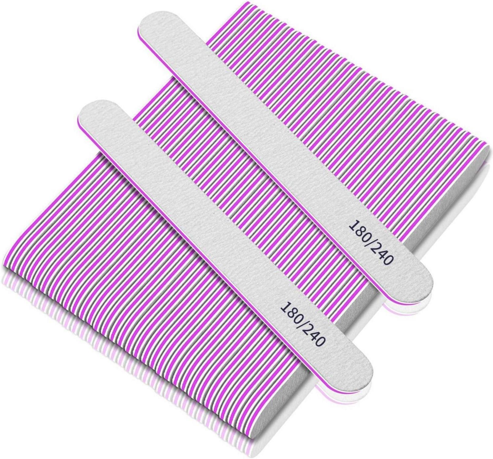50er Pack Nagelfeilen 180/240 Grit für Naturnägel, professionelle