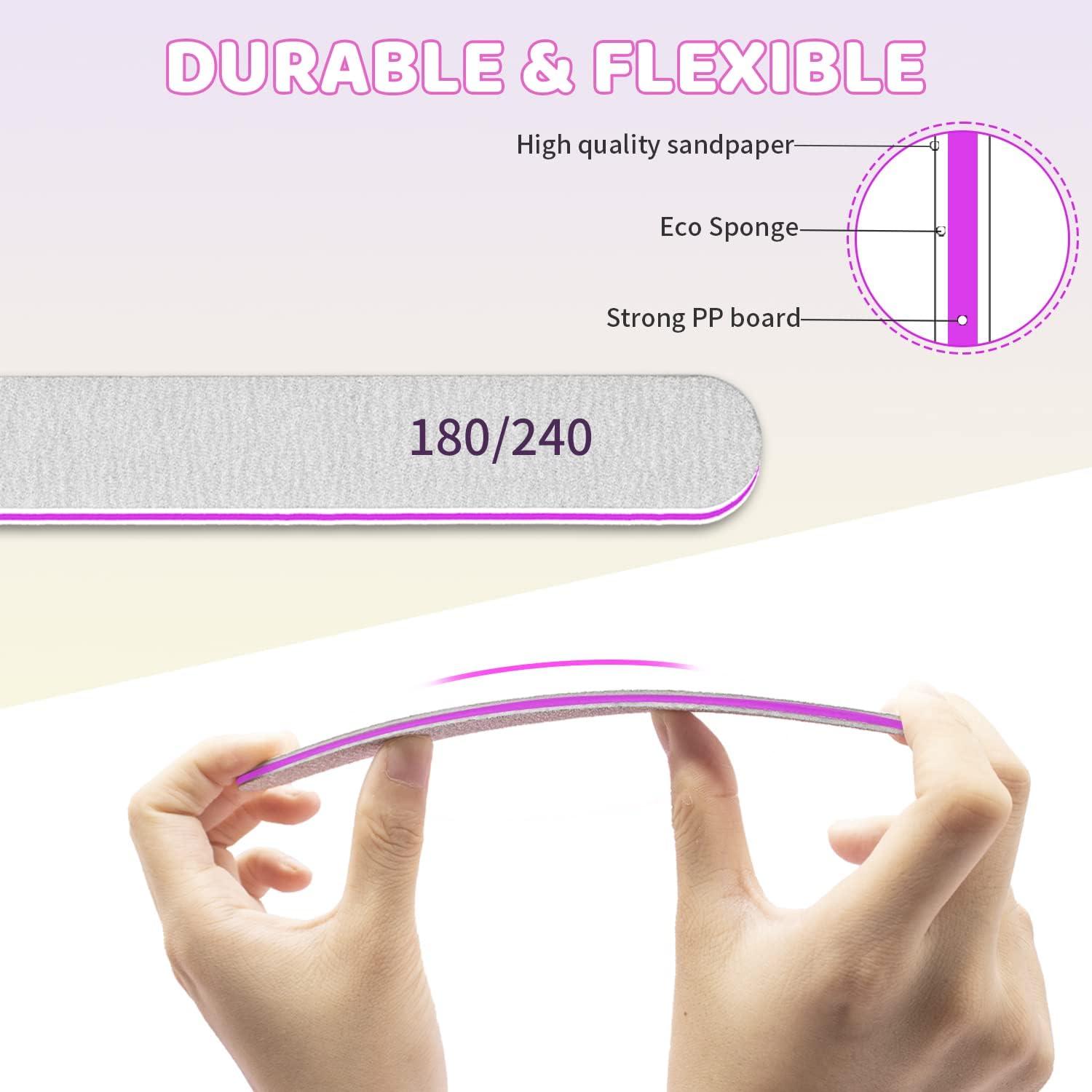 50 Stück Profi Nagelfeilen 180/240 Grit Naturnägel Nailart Studio