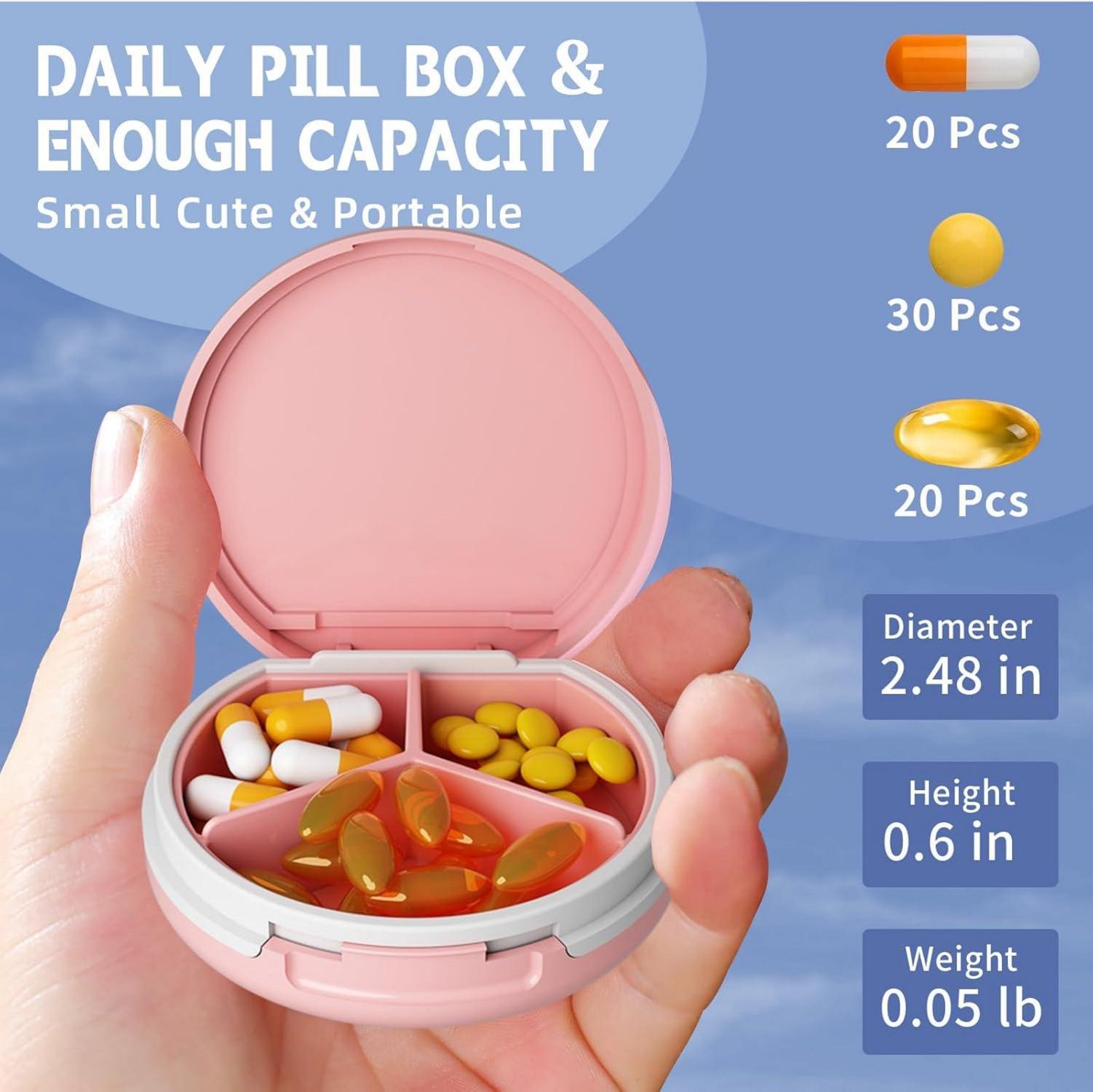 Serfeymi Tablettenbox 3 Fächer wasserdicht Pillendose