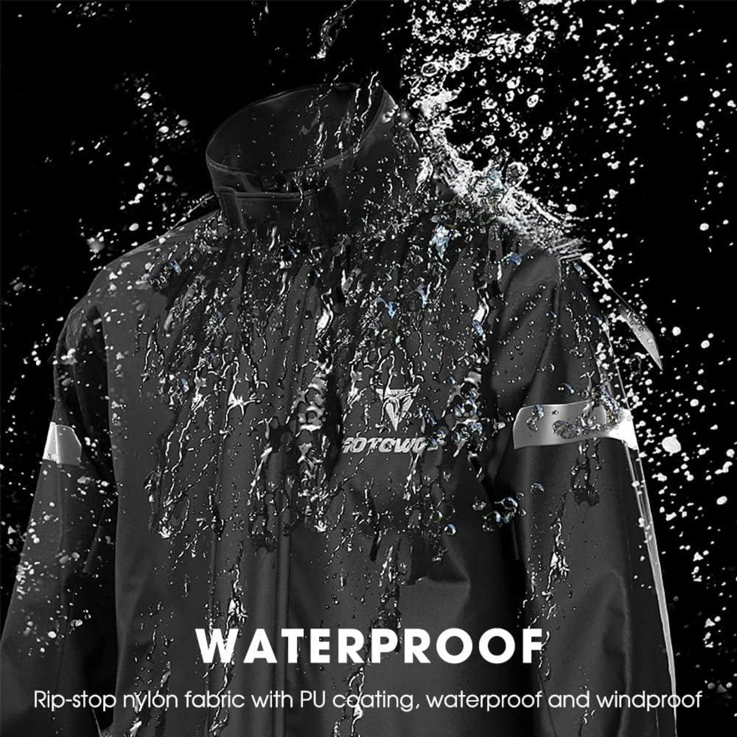 Herren Motorrad Regenanzug Wasserdicht Reflektierend Gelb XL