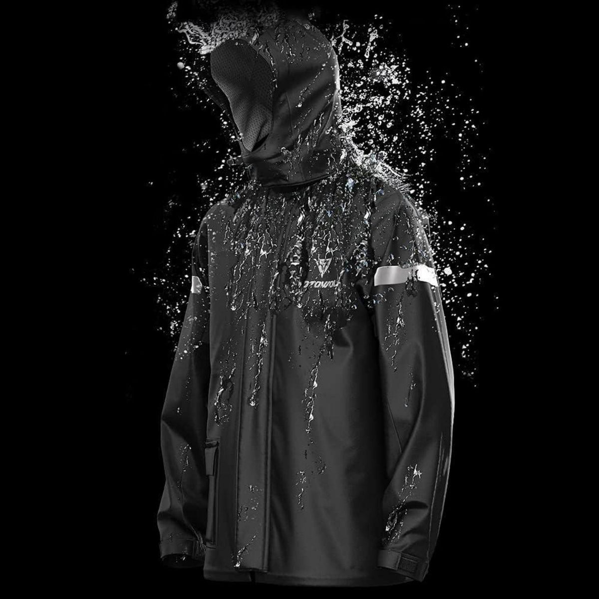 Herren Motorrad Regenanzug wasserdicht reflektierend XXL Schwarz