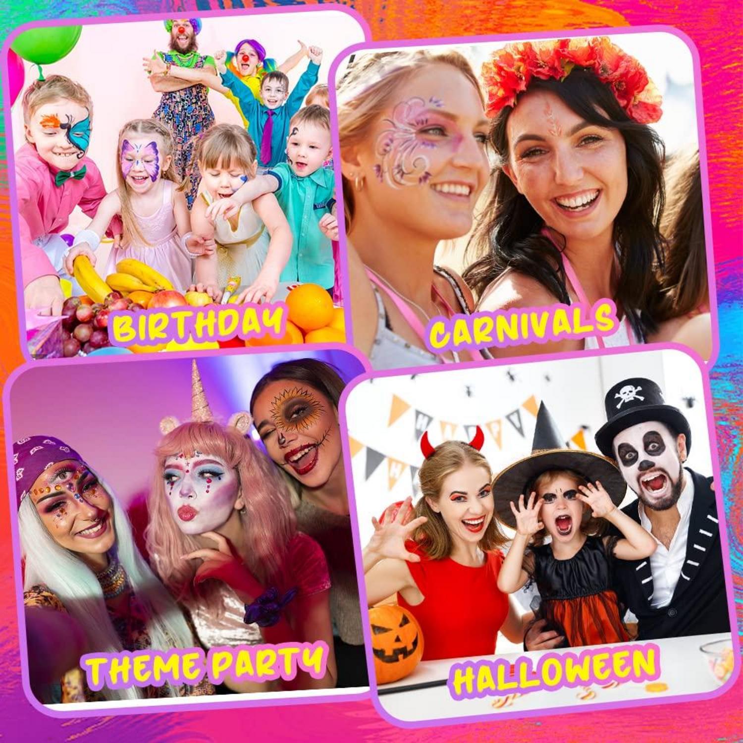 ACWOO Kinderschminke Set 16 Farben Schminkpalette Mädchen Halloween Weihnachten