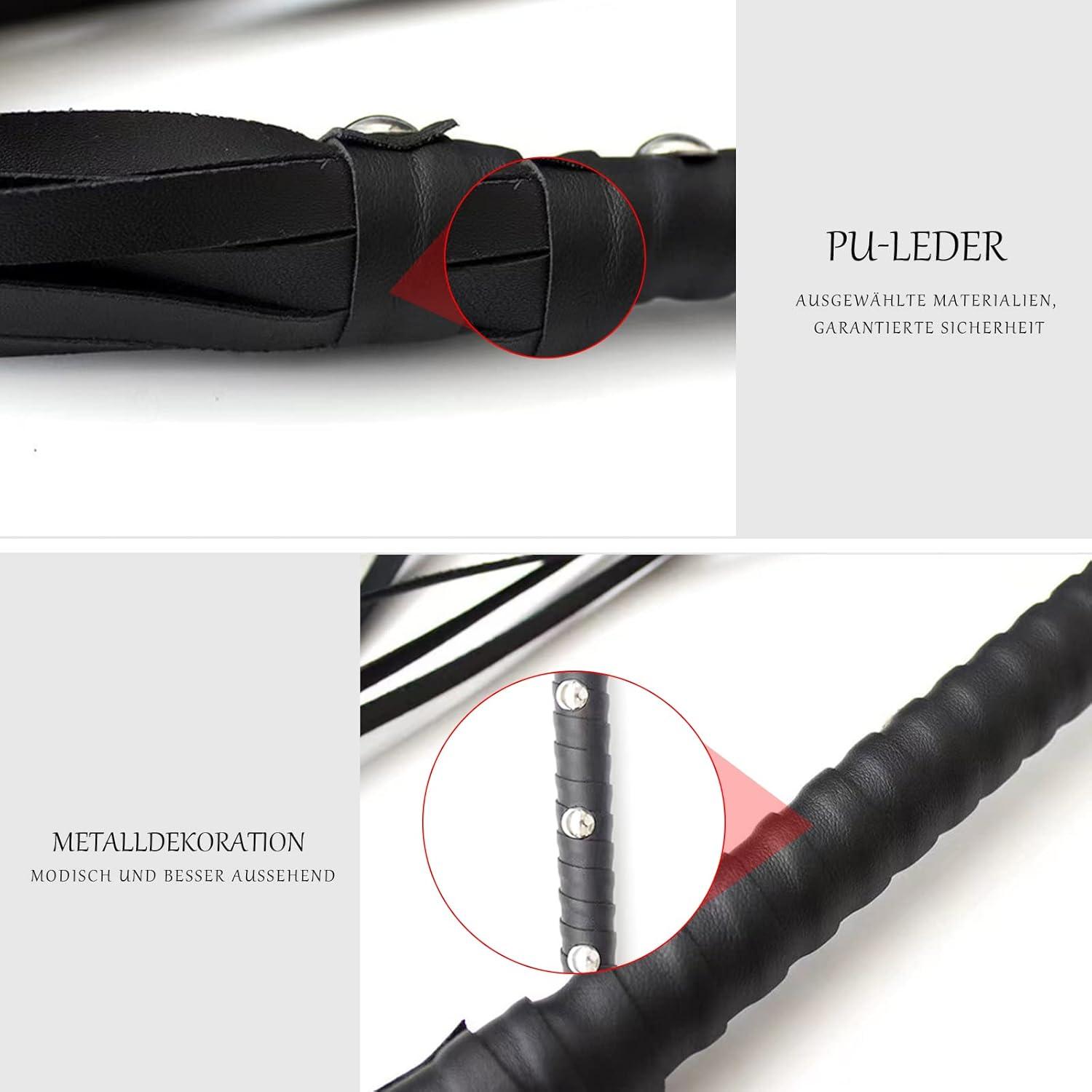 BDSM Fesseln Flogger Leder Peitsche Augenmaske Paddel 3 Stück Set