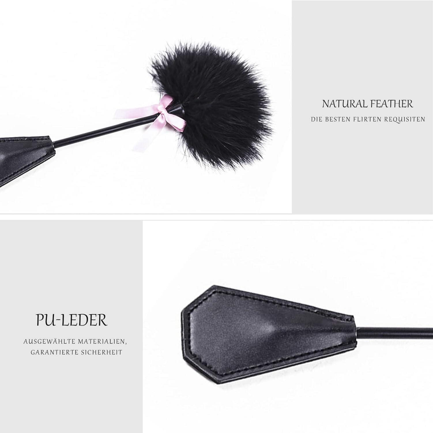 BDSM Fesseln Sex Set Peitsche Augenbinde Federkitzler Paddel BDSM 3