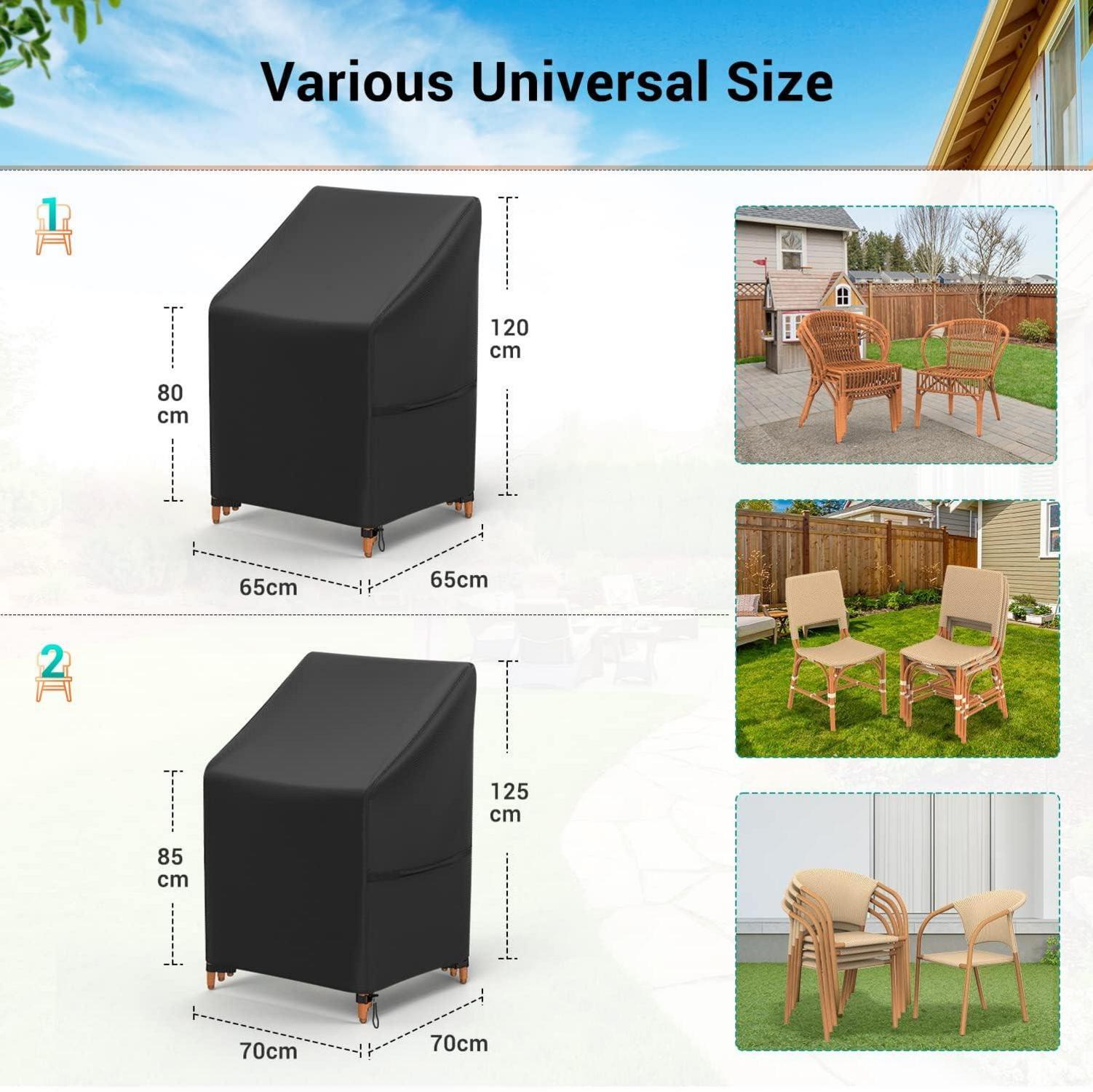 Gartenstuhl Abdeckung 65x65x80/120cm wasserdicht mit Air Vent