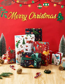 Weihnachts Dinosaurier Packpapier 10 Blatt 51 x 69cm
